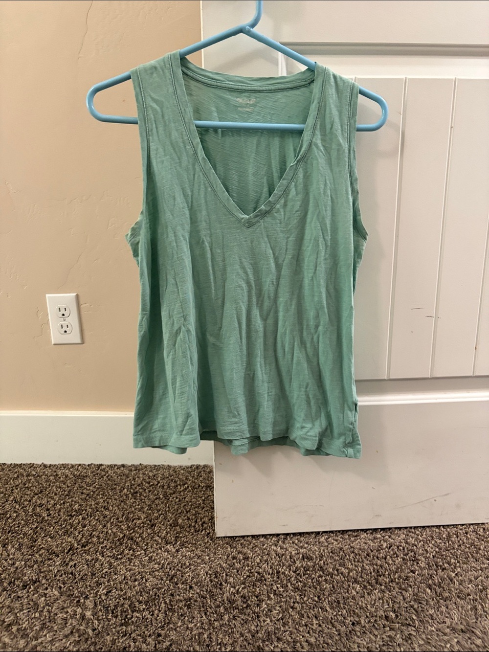 Madewell Mint Green V-Neck Sleeveless Tank